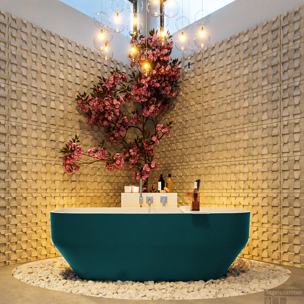 STONE Vrijstaand Bad 170x75cm Kleur Smag / Talc 4 STONE Vrijstaand Bad 170x75cm Kleur Smag / Talc - Afbeelding 4