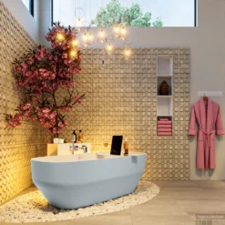 STONE Vrijstaand Bad 170x75cm Kleur Clay / Talc -Zalig Baden Verkoopwinkel stone 4 00006