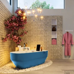 STONE Vrijstaand Bad 170x75cm Kleur Jeans / Talc -Zalig Baden Verkoopwinkel stone 4 00013