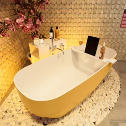 STONE Vrijstaand Bad 170x75cm Kleur Ocher / Talc -Zalig Baden Verkoopwinkel stone 5 00014