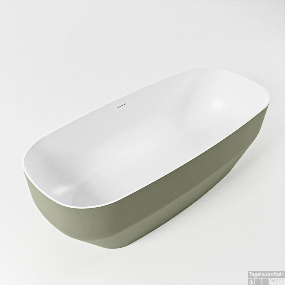 STONE Vrijstaand Bad 170x75cm Kleur Army / Talc 1 STONE Vrijstaand Bad 170x75cm Kleur Army / Talc
