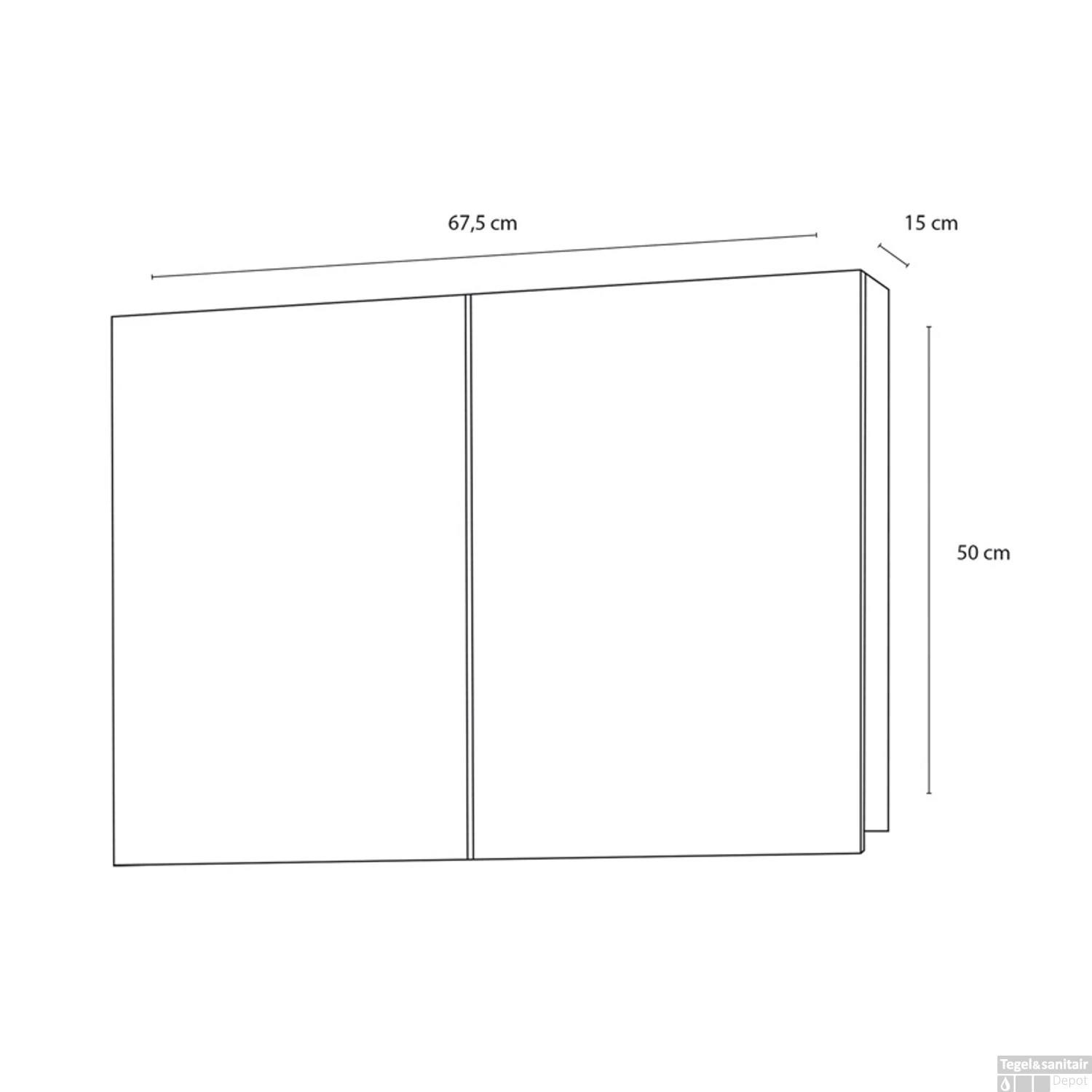 Spiegelkast Differnz Brida 50x67.5x15 Cm Wit 2 Spiegelkast Differnz Brida 50x67.5x15 Cm Wit - Afbeelding 2