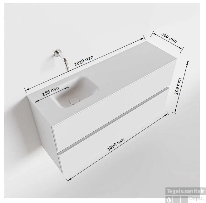 MONDIAZ ADA 100cm Toiletmeubel Fire. LEX Wastafel Talc Links Zonder Kraangat 5 MONDIAZ ADA 100cm Toiletmeubel Fire. LEX Wastafel Talc Links Zonder Kraangat - Afbeelding 5