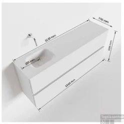 MONDIAZ ADA 120cm Toiletmeubel Cale. LEX Wastafel Urban Links Zonder Kraangat -Zalig Baden Verkoopwinkel tekening ada 120cm links 2557512589406