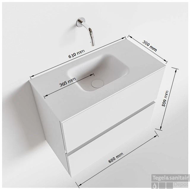 MONDIAZ ADA 60cm Toiletmeubel Ocher. LEX Wastafel Urban Midden 1 Kraangat 5 MONDIAZ ADA 60cm Toiletmeubel Ocher. LEX Wastafel Urban Midden 1 Kraangat - Afbeelding 5