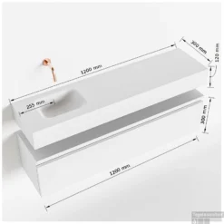 MONDIAZ ANDOR 120cm Toiletmeubel Ocher. LEX 120cm Wastafel Talc Links 1 Kraangat -Zalig Baden Verkoopwinkel tekening andor 120cm links 3182512631953