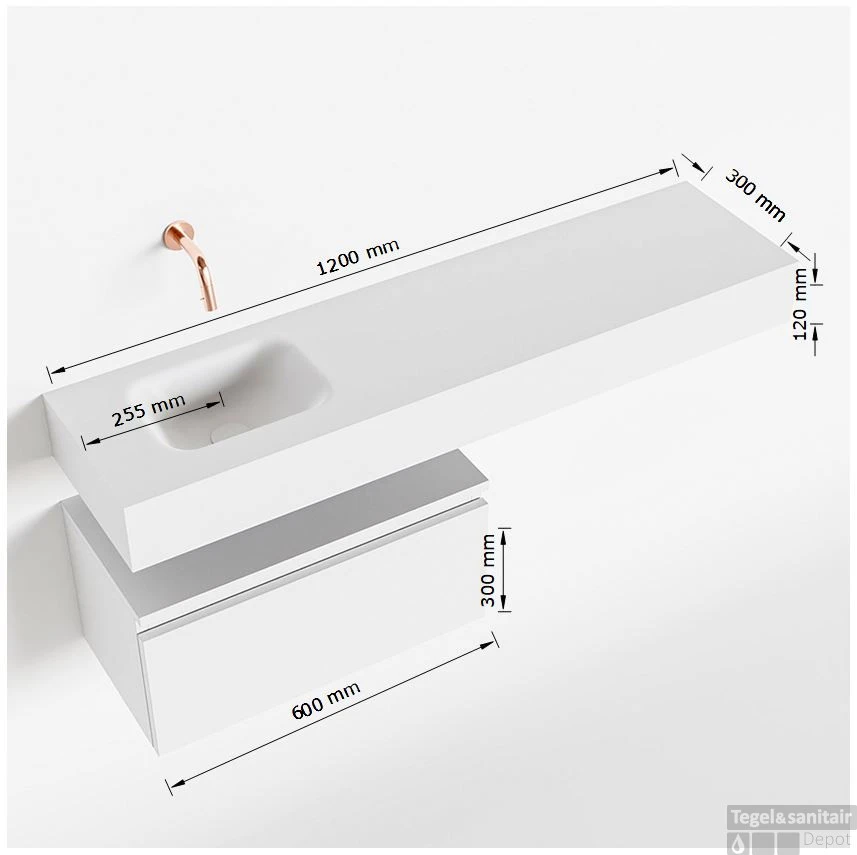 MONDIAZ ANDOR 60cm Toiletmeubel Army. LEX 120cm Wastafel Talc Links Geen Kraangat 5 MONDIAZ ANDOR 60cm Toiletmeubel Army. LEX 120cm Wastafel Talc Links Geen Kraangat - Afbeelding 5