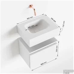 MONDIAZ ANDOR 40cm Toiletmeubel Dark Grey. LEX 40cm Wastafel Urban Midden Geen Kraangat -Zalig Baden Verkoopwinkel tekening andor 40cm midden 3182512628511