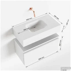MONDIAZ ANDOR 60cm Toiletmeubel Urban. LEX 60cm Wastafel Urban Midden 1 Kraangat 9 MONDIAZ ANDOR 60cm Toiletmeubel Urban. LEX 60cm Wastafel Urban Midden 1 Kraangat -Zalig Baden Verkoopwinkel tekening andor 60cm midden 3182512628658