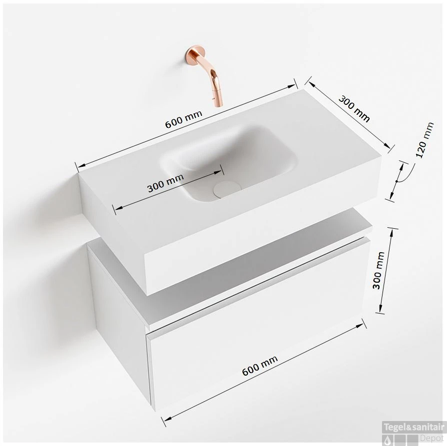 MONDIAZ ANDOR 60cm Toiletmeubel Urban. LEX 60cm Wastafel Urban Midden 1 Kraangat 5 MONDIAZ ANDOR 60cm Toiletmeubel Urban. LEX 60cm Wastafel Urban Midden 1 Kraangat - Afbeelding 5