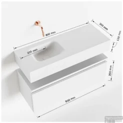 MONDIAZ ANDOR 80cm Toiletmeubel Linen. LEX 80cm Wastafel Talc Links 1 Kraangat 9 MONDIAZ ANDOR 80cm Toiletmeubel Linen. LEX 80cm Wastafel Talc Links 1 Kraangat -Zalig Baden Verkoopwinkel tekening andor 80cm links 3182512631451 5