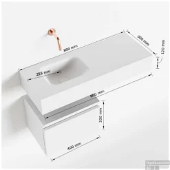 MONDIAZ ANDOR 40cm Toiletmeubel Smoke. LEX 80cm Wastafel Urban Links Geen Kraangat -Zalig Baden Verkoopwinkel tekening andor 80cm links 40cm onderkast 3182512631343 1