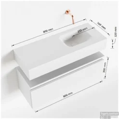 MONDIAZ ANDOR 80cm Toiletmeubel Cale. LEX 80cm Wastafel Talc Rechts 1 Kraangat 9 MONDIAZ ANDOR 80cm Toiletmeubel Cale. LEX 80cm Wastafel Talc Rechts 1 Kraangat -Zalig Baden Verkoopwinkel tekening andor 80cm rechts 3182512631520