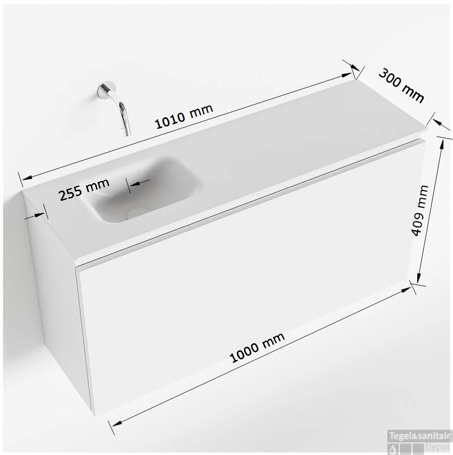 MONDIAZ OLAN 100cm Toiletmeubel Linen. LEX Wastafel Urban Links 1 Kraangat 5 MONDIAZ OLAN 100cm Toiletmeubel Linen. LEX Wastafel Urban Links 1 Kraangat - Afbeelding 5