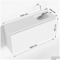 MONDIAZ OLAN 100cm Toiletmeubel Smoke. LEX Wastafel Urban Rechts 1 Kraangat -Zalig Baden Verkoopwinkel tekening olan 100 cm rechts 3182512619629 1