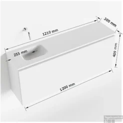 MONDIAZ OLAN 120cm Toiletmeubel Dark Grey. LEX Wastafel Talc Links 1 Kraangat 9 MONDIAZ OLAN 120cm Toiletmeubel Dark Grey. LEX Wastafel Talc Links 1 Kraangat -Zalig Baden Verkoopwinkel tekening olan 120 cm links 3182512619777