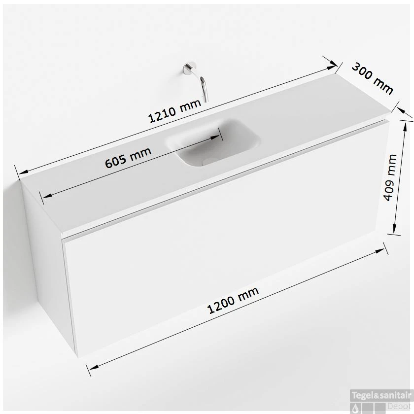 MONDIAZ OLAN 120cm Toiletmeubel Dark Grey. LEX Wastafel Urban Midden 1 Kraangat 5 MONDIAZ OLAN 120cm Toiletmeubel Dark Grey. LEX Wastafel Urban Midden 1 Kraangat - Afbeelding 5