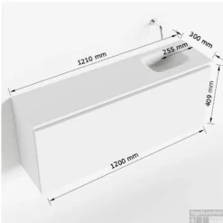 MONDIAZ OLAN 120cm Toiletmeubel Ocher. LEX Wastafel Talc Rechts Geen Kraangat 9 MONDIAZ OLAN 120cm Toiletmeubel Ocher. LEX Wastafel Talc Rechts Geen Kraangat -Zalig Baden Verkoopwinkel tekening olan 120 cm rechts 3182512619841