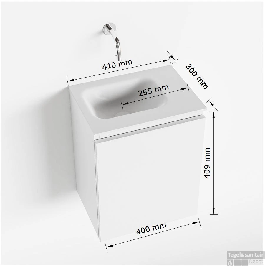 MONDIAZ OLAN 40cm Toiletmeubel Smoke. LEX Wastafel Urban Links Geen Kraangat 5 MONDIAZ OLAN 40cm Toiletmeubel Smoke. LEX Wastafel Urban Links Geen Kraangat - Afbeelding 5