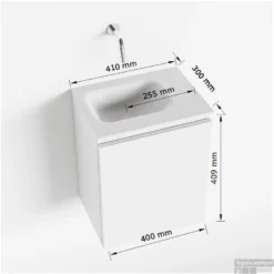 MONDIAZ OLAN 40cm Toiletmeubel Dark Grey. LEX Wastafel Urban Links Geen Kraangat -Zalig Baden Verkoopwinkel tekening olan 40 cm links 3182512619208 5