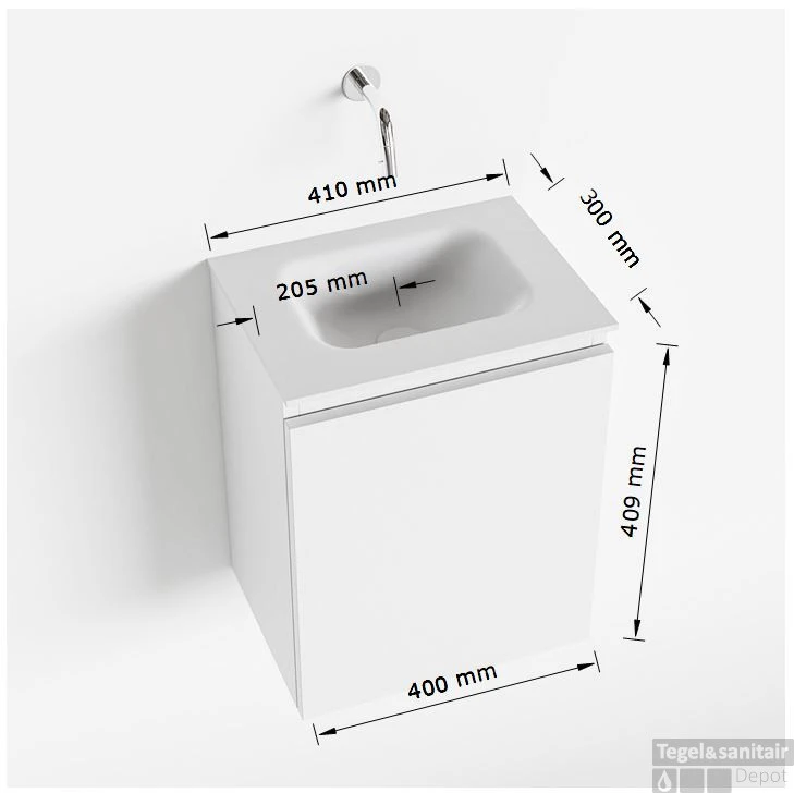 MONDIAZ OLAN 40cm Toiletmeubel Linen. LEX Wastafel Urban Midden Geen Kraangat 5 MONDIAZ OLAN 40cm Toiletmeubel Linen. LEX Wastafel Urban Midden Geen Kraangat - Afbeelding 5