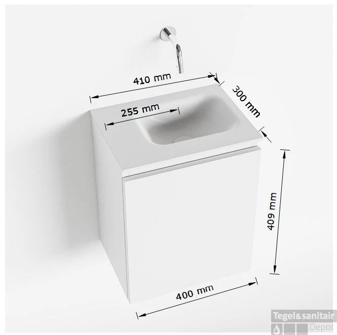 MONDIAZ OLAN 40cm Toiletmeubel Army. LEX Wastafel Urban Rechts Geen Kraangat 5 MONDIAZ OLAN 40cm Toiletmeubel Army. LEX Wastafel Urban Rechts Geen Kraangat - Afbeelding 5