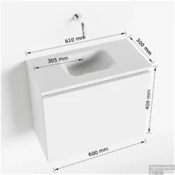 MONDIAZ OLAN 60cm Toiletmeubel Dark Grey. LEX Wastafel Talc Midden Geen Kraangat 9 MONDIAZ OLAN 60cm Toiletmeubel Dark Grey. LEX Wastafel Talc Midden Geen Kraangat -Zalig Baden Verkoopwinkel tekening olan 60 cm midden 3182512619453