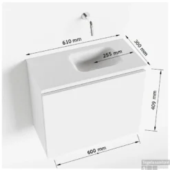 MONDIAZ OLAN 60cm Toiletmeubel Talc. LEX Wastafel Talc Rechts Geen Kraangat 9 MONDIAZ OLAN 60cm Toiletmeubel Talc. LEX Wastafel Talc Rechts Geen Kraangat -Zalig Baden Verkoopwinkel tekening olan 60 cm rechts 3182512619348 1