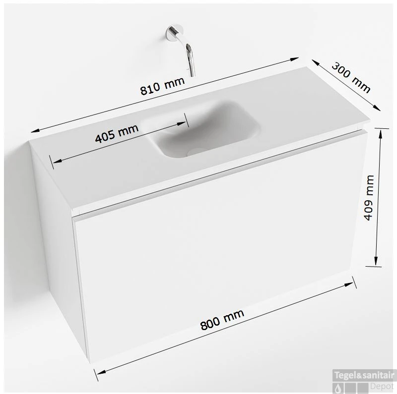 MONDIAZ OLAN 80cm Toiletmeubel Linen. LEX Wastafel Talc Midden Geen Kraangat 5 MONDIAZ OLAN 80cm Toiletmeubel Linen. LEX Wastafel Talc Midden Geen Kraangat - Afbeelding 5