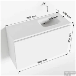 MONDIAZ OLAN 80cm Toiletmeubel Talc. LEX Wastafel Talc Rechts Geen Kraangat 9 MONDIAZ OLAN 80cm Toiletmeubel Talc. LEX Wastafel Talc Rechts Geen Kraangat -Zalig Baden Verkoopwinkel tekening olan 80 cm rechts 3182512619582 1