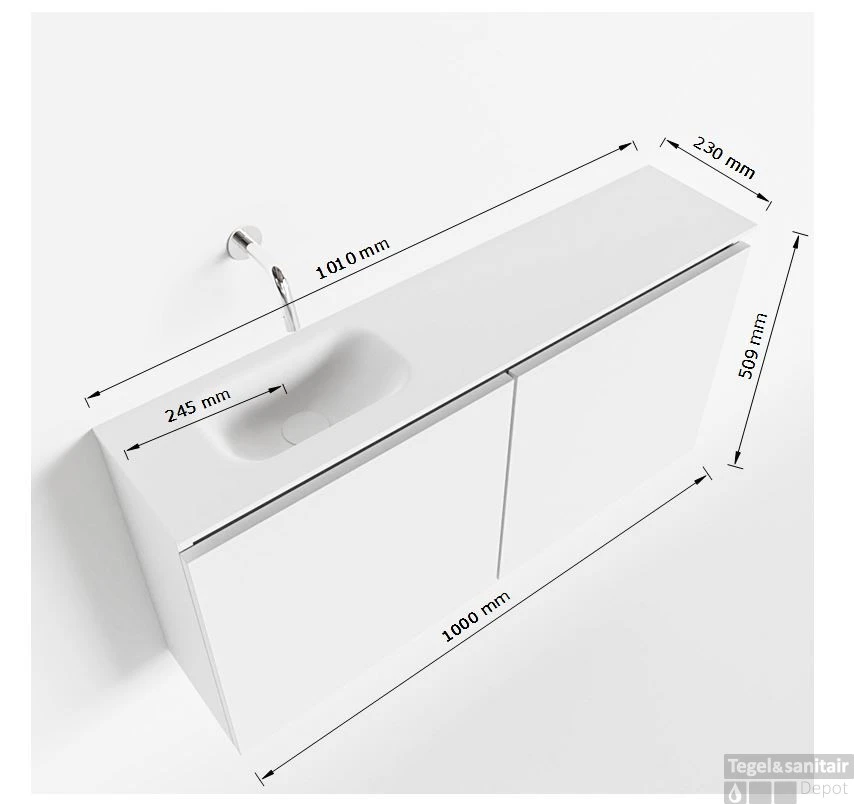 MONDIAZ TURE 100cm Toiletmeubel Smoke. EDEN Wastafel Talc Links Geen Kraangat 5 MONDIAZ TURE 100cm Toiletmeubel Smoke. EDEN Wastafel Talc Links Geen Kraangat - Afbeelding 5