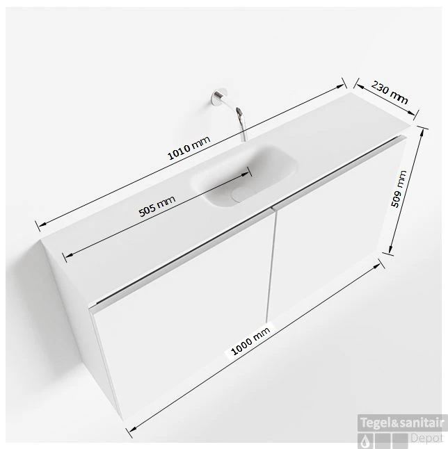 MONDIAZ TURE 100cm Toiletmeubel Fire. EDEN Wastafel Urban Midden Geen Kraangat 5 MONDIAZ TURE 100cm Toiletmeubel Fire. EDEN Wastafel Urban Midden Geen Kraangat - Afbeelding 5