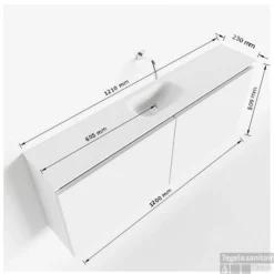 MONDIAZ TURE 120cm Toiletmeubel Dark Brown. EDEN Wastafel Talc Midden 1 Kraangat -Zalig Baden Verkoopwinkel tekening ture 120 cm midden 3182512613881