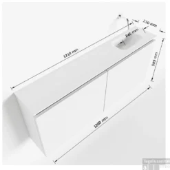 MONDIAZ TURE 120cm Toiletmeubel Linen. EDEN Wastafel Urban Rechts Geen Kraangat -Zalig Baden Verkoopwinkel tekening ture 120 cm rechts 3182512613901
