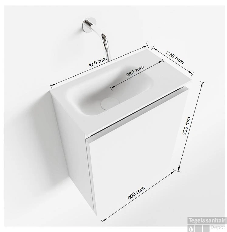 MONDIAZ TURE 40cm Toiletmeubel Washed Oak. EDEN Wastafel Talc Links Geen Kraangat 5 MONDIAZ TURE 40cm Toiletmeubel Washed Oak. EDEN Wastafel Talc Links Geen Kraangat - Afbeelding 5