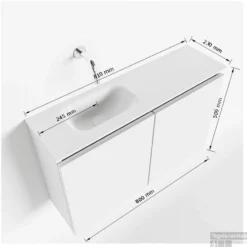 MONDIAZ TURE 80cm Toiletmeubel Army. EDEN Wastafel Urban Links 1 Kraangat -Zalig Baden Verkoopwinkel tekening ture 80 cm links 3182512613633 1