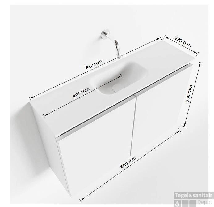 MONDIAZ TURE 80cm Toiletmeubel Fire. EDEN Wastafel Urban Midden 1 Kraangat 5 MONDIAZ TURE 80cm Toiletmeubel Fire. EDEN Wastafel Urban Midden 1 Kraangat - Afbeelding 5