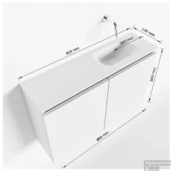 MONDIAZ TURE 80cm Toiletmeubel Light Brown Grey. EDEN Wastafel Urban Rechts Geen Kraangat 9 MONDIAZ TURE 80cm Toiletmeubel Light Brown Grey. EDEN Wastafel Urban Rechts Geen Kraangat -Zalig Baden Verkoopwinkel tekening ture 80 cm rechts 3182512613700 1