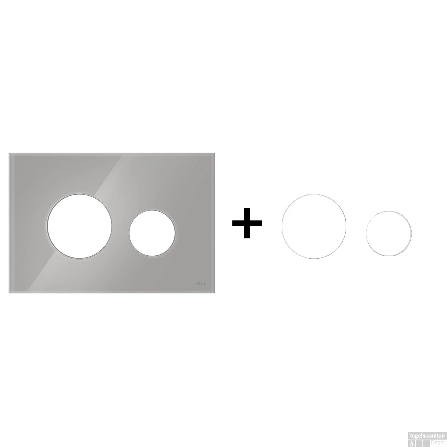 Drukplaat Front En Toetsen TECE Loop Voor WC-Bediening Glas Titanium 2 Drukplaat Front En Toetsen TECE Loop Voor WC-Bediening Glas Titanium - Afbeelding 2