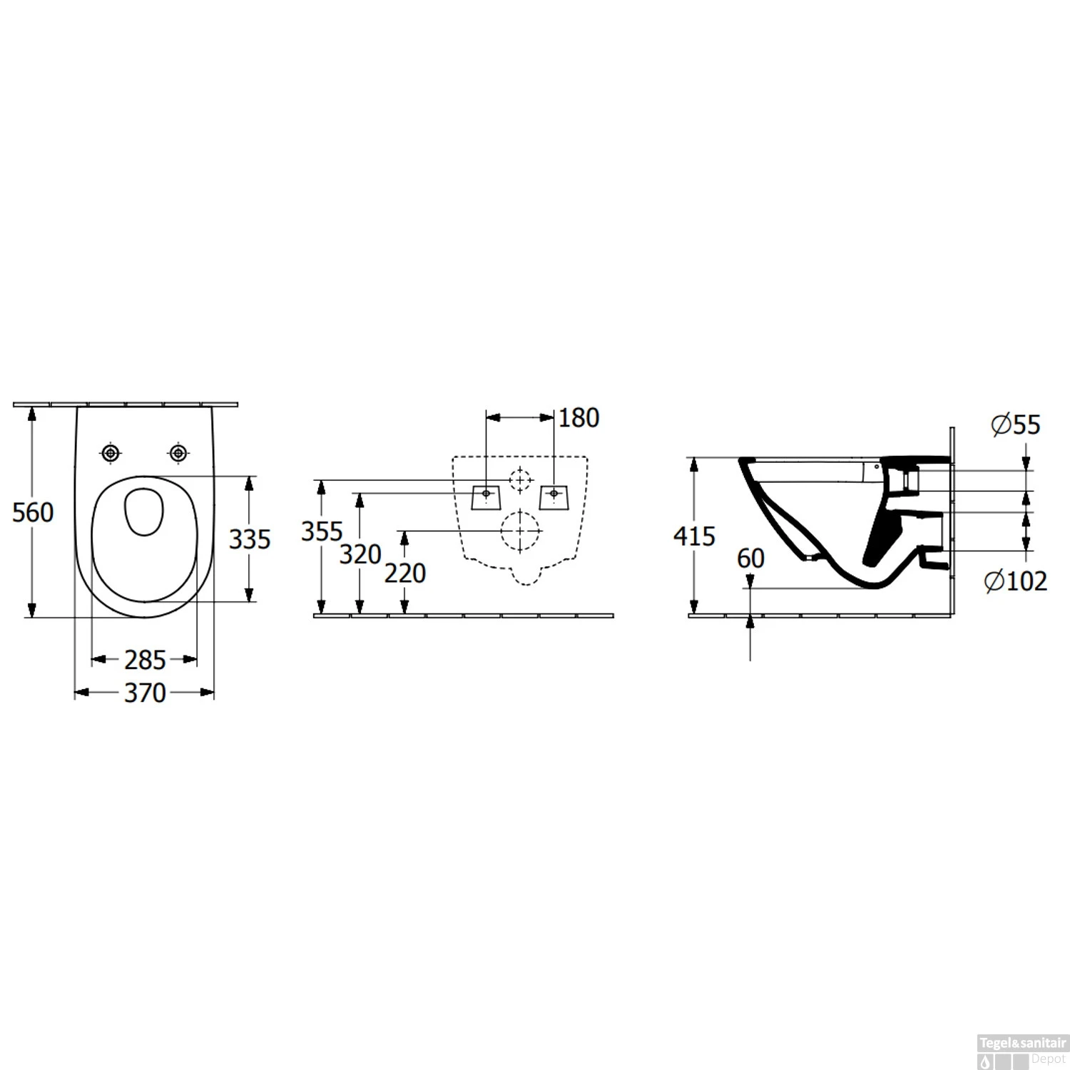 Toilet Villeroy & Boch Subway 3.0 Combipack Met Zitting 56x37x40 Cm Wit Alpin - Afbeelding 5