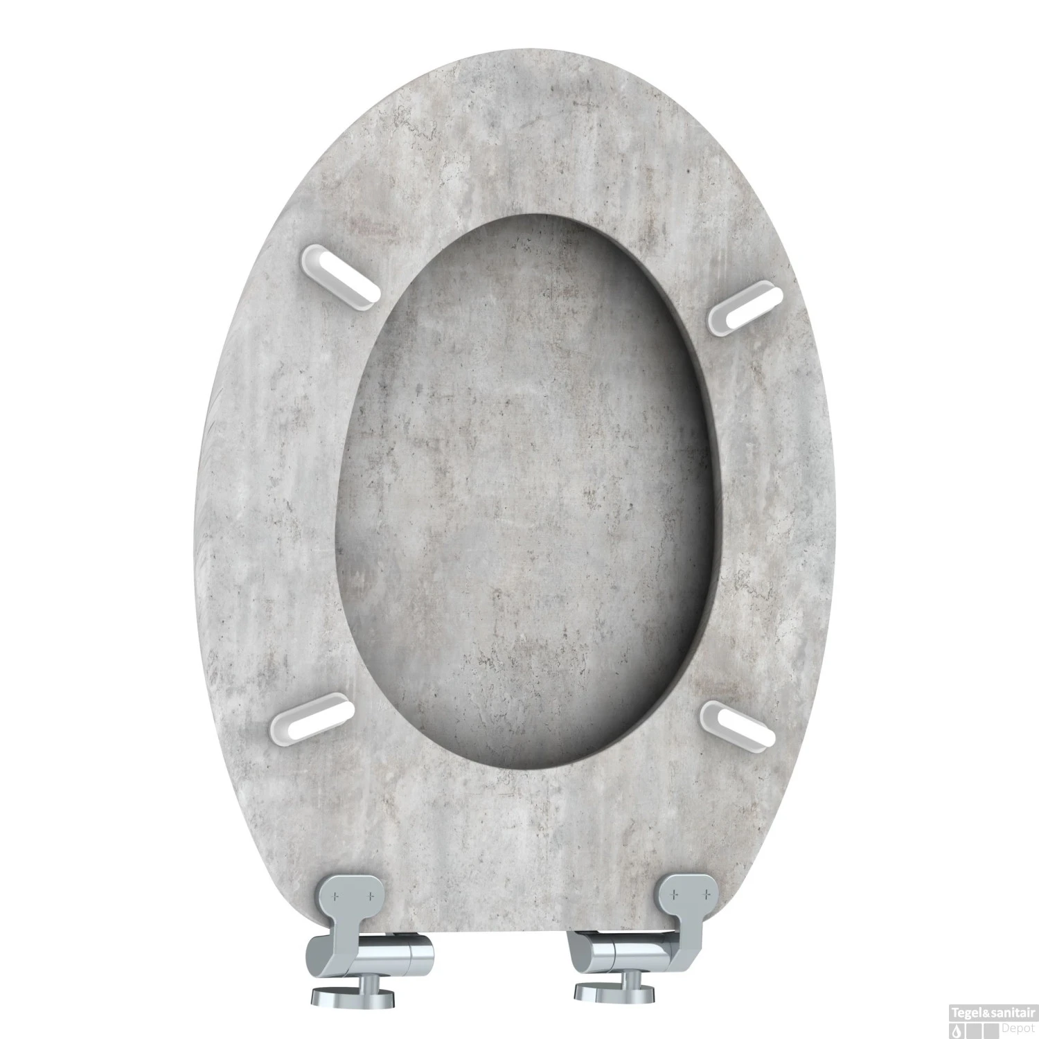 Toiletzitting Allibert Naturo 36,7x5x45 Cm Licht Beton 4 Toiletzitting Allibert Naturo 36,7x5x45 Cm Licht Beton - Afbeelding 4