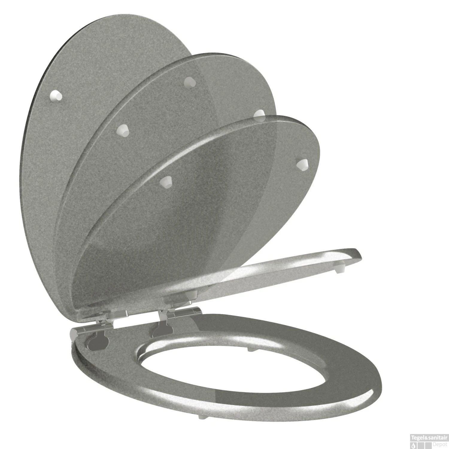 Toiletzitting Allibert Silver Geperst Hout Soft Close Zilver 1 Toiletzitting Allibert Silver Geperst Hout Soft Close Zilver