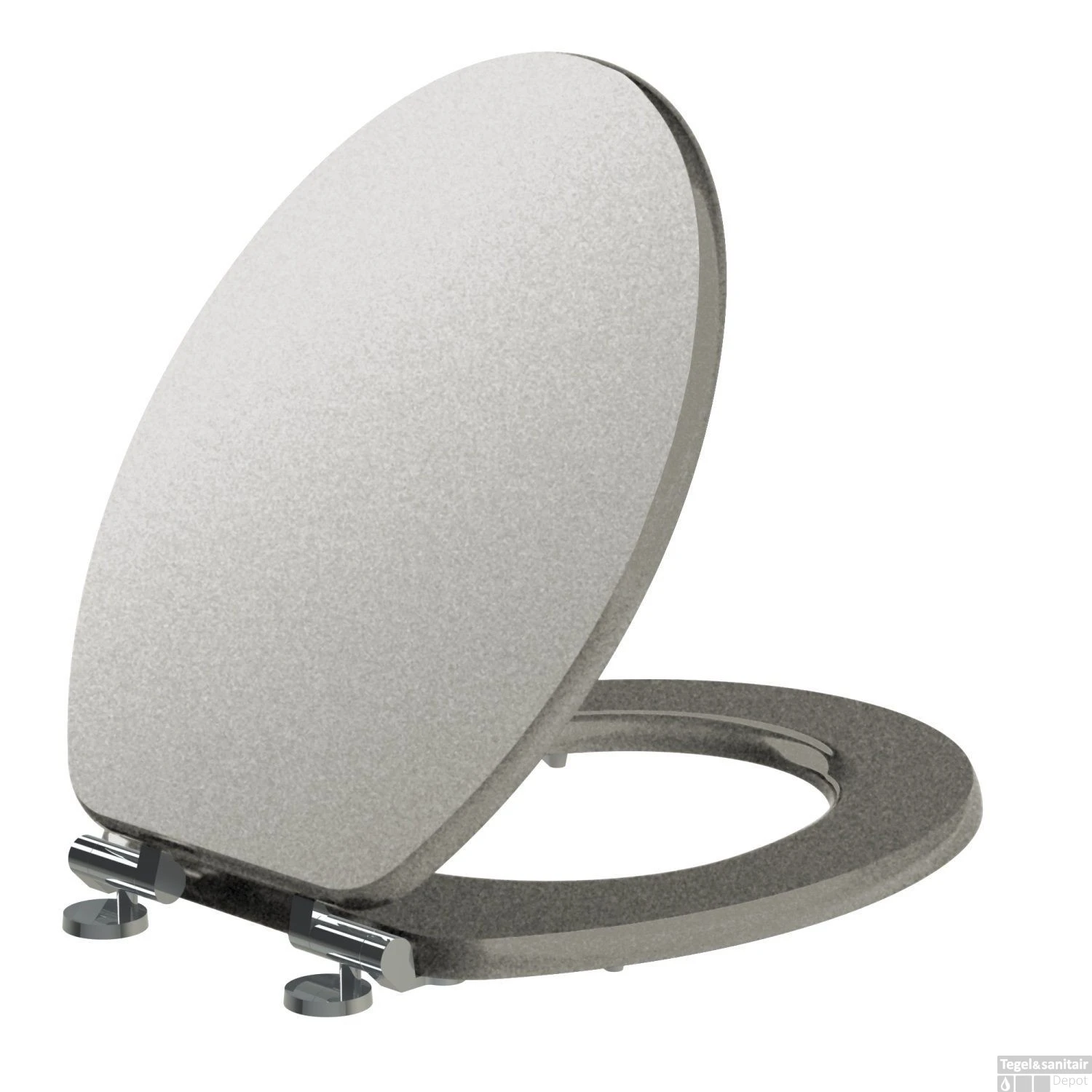 Toiletzitting Allibert Silver Geperst Hout Soft Close Zilver 2 Toiletzitting Allibert Silver Geperst Hout Soft Close Zilver - Afbeelding 2