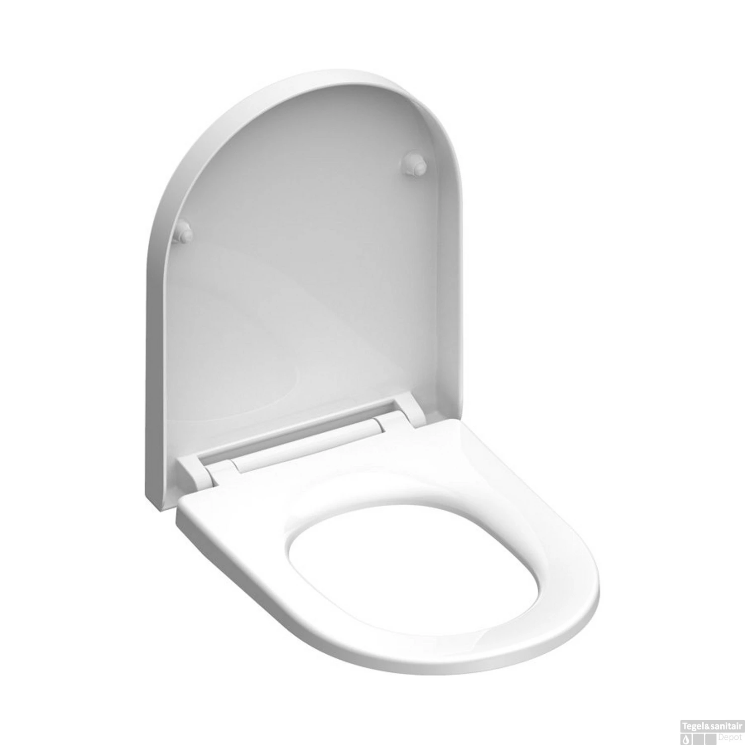 Toiletzitting Schutte White Duroplast Met Soft Close En Quick Release D-Vorm Gelakt Wit - Afbeelding 3