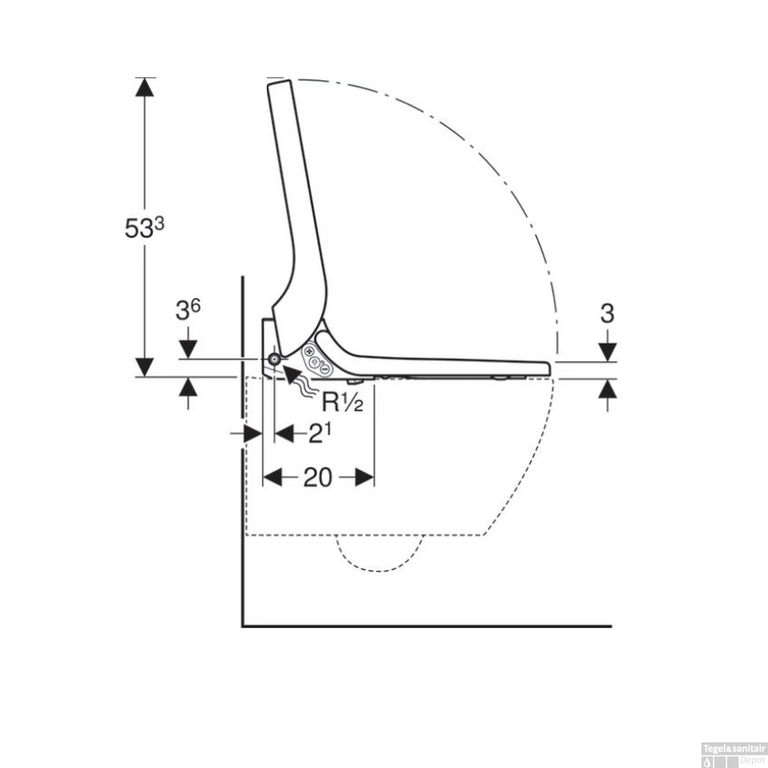 Toiletzitting Met Onderdouche Geberit AquaClean Tuma Comfort Glas Zwart 5 Toiletzitting Met Onderdouche Geberit AquaClean Tuma Comfort Glas Zwart - Afbeelding 5