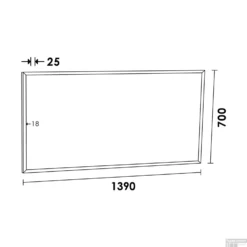 Spiegel Sanitop Silhouette 140x70x2.5 Cm Aluminium Zwart -Zalig Baden Verkoopwinkel tt 3506 spiegel silhouette 140
