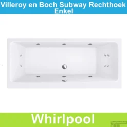 Ligbad Villeroy & Boch Subway 190x90 Cm Balboa Whirlpool Systeem Enkel