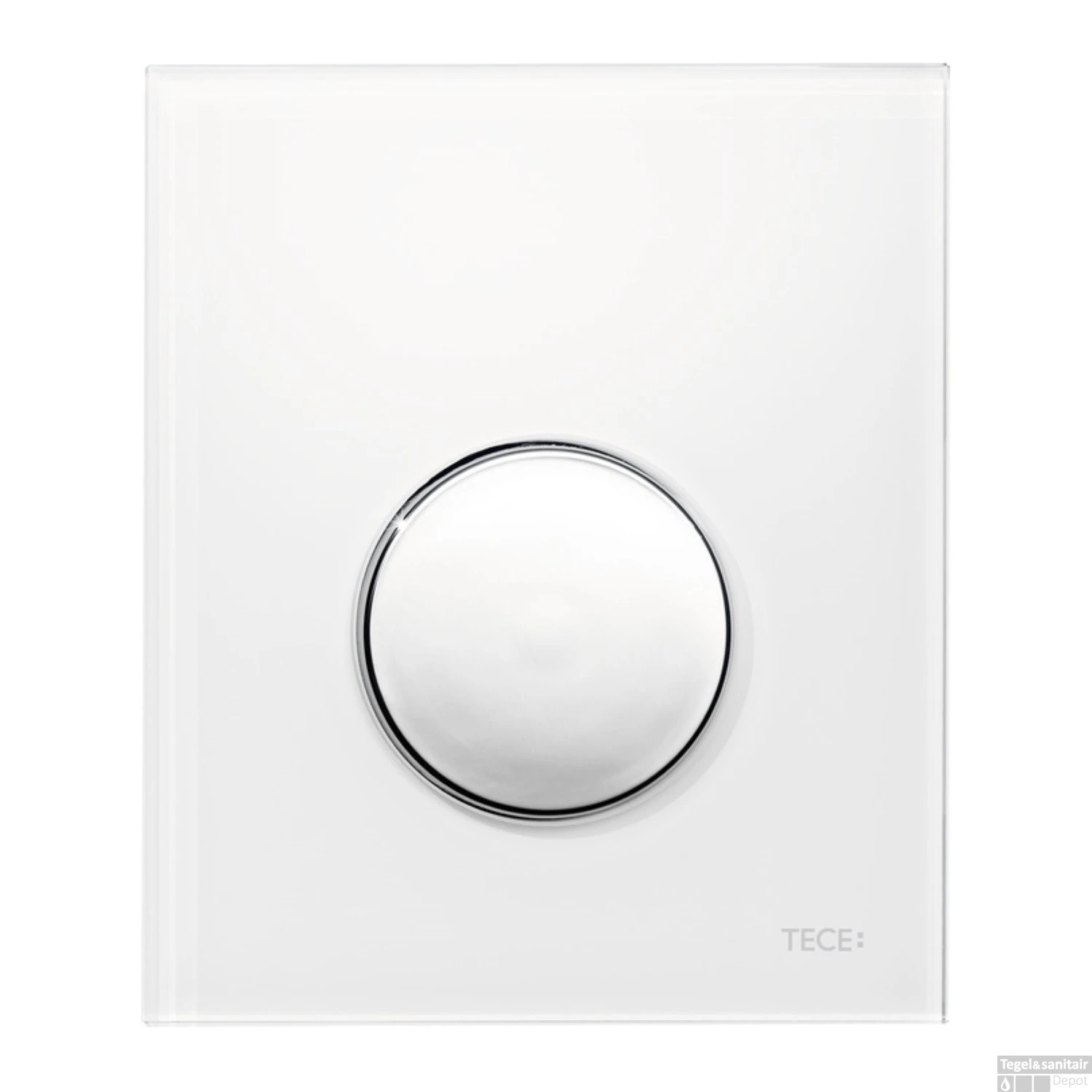 Urinoir Bedieningsplaat TECE Loop Kunststof 10x12 Cm Wit (met Glanzend Chromen Toets)