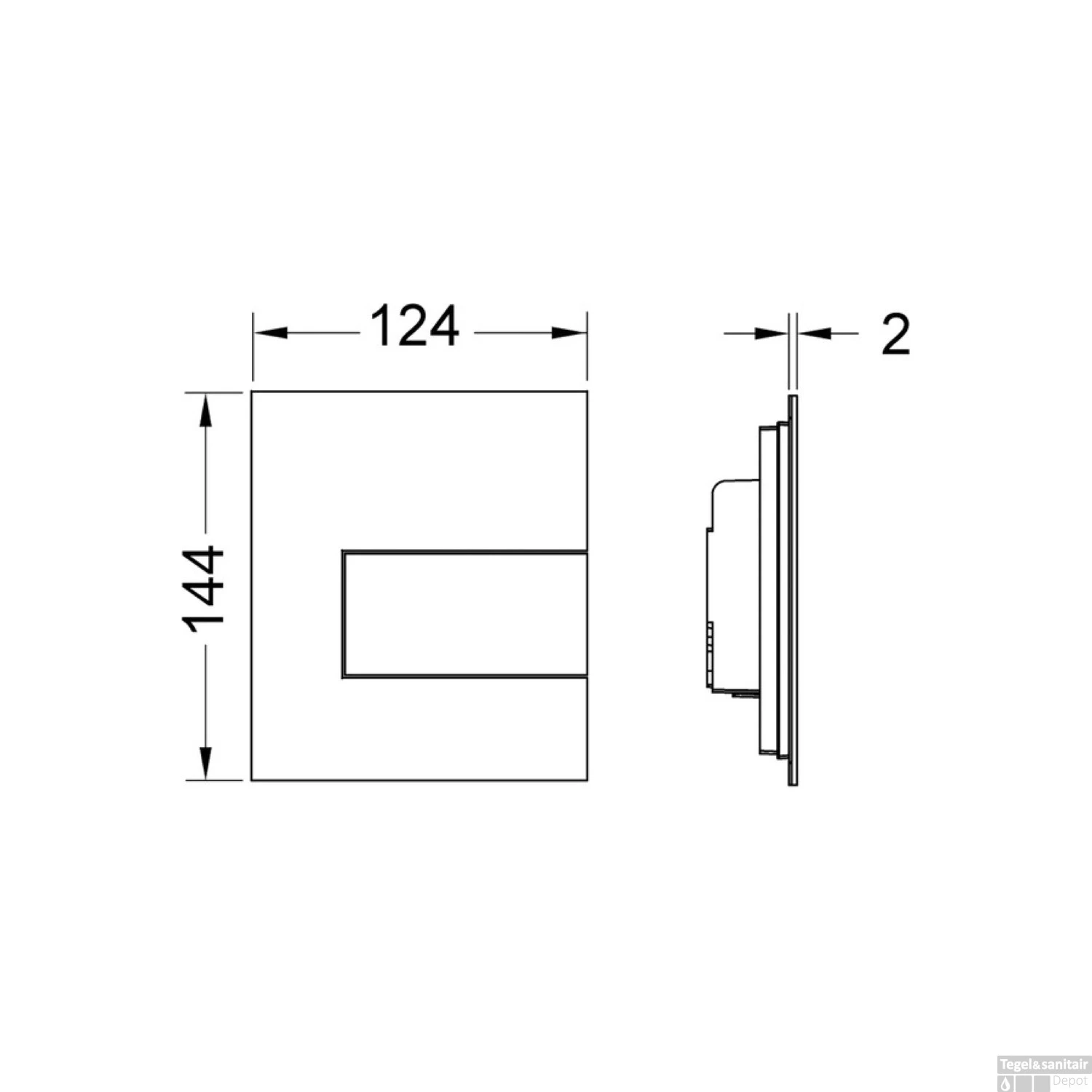 Urinoir Set Salenzi Hung Achterinlaat Mat Wit Met TECE Square Drukplaat Glas 6 Urinoir Set Salenzi Hung Achterinlaat Mat Wit Met TECE Square Drukplaat Glas - Afbeelding 6
