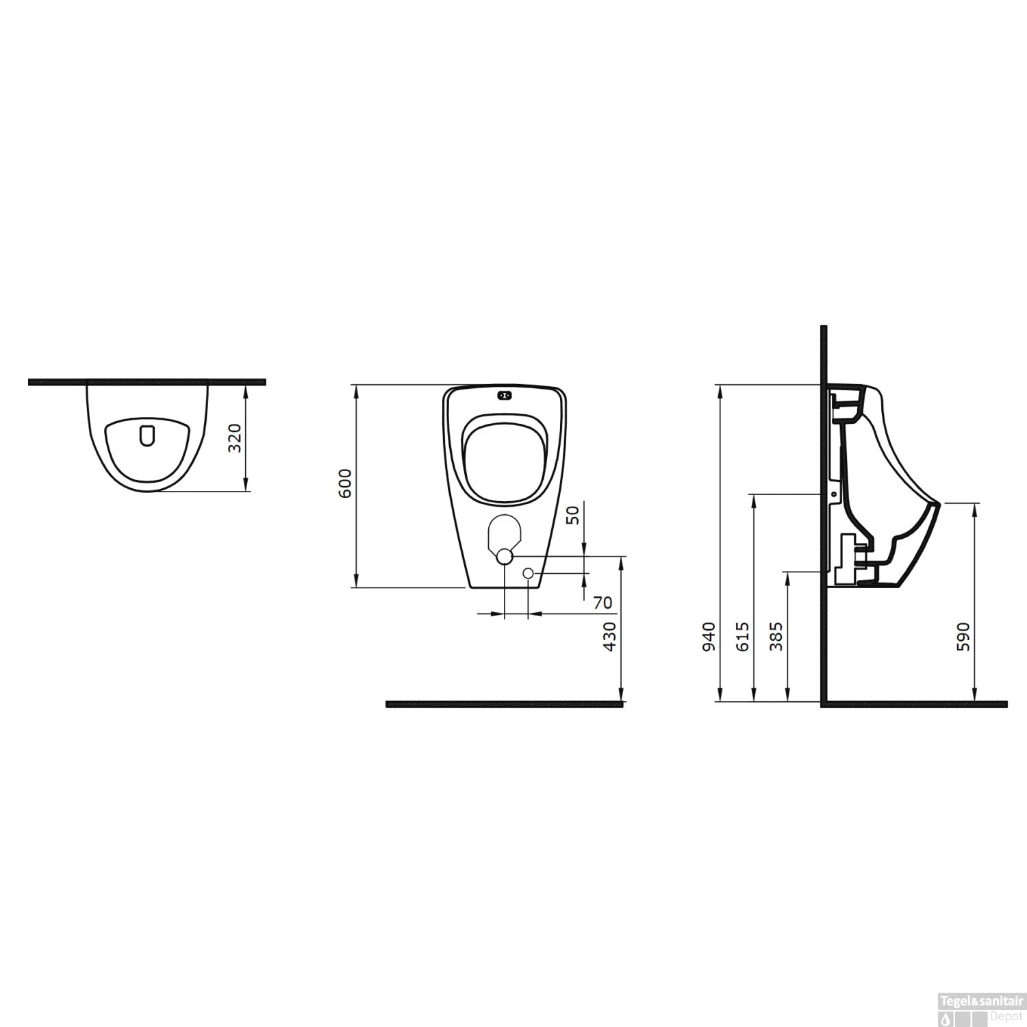 Urinoir Boss & Wessing Bocchi Met Bovenaansluiting Mat Grijs 2 Urinoir Boss & Wessing Bocchi Met Bovenaansluiting Mat Grijs - Afbeelding 2